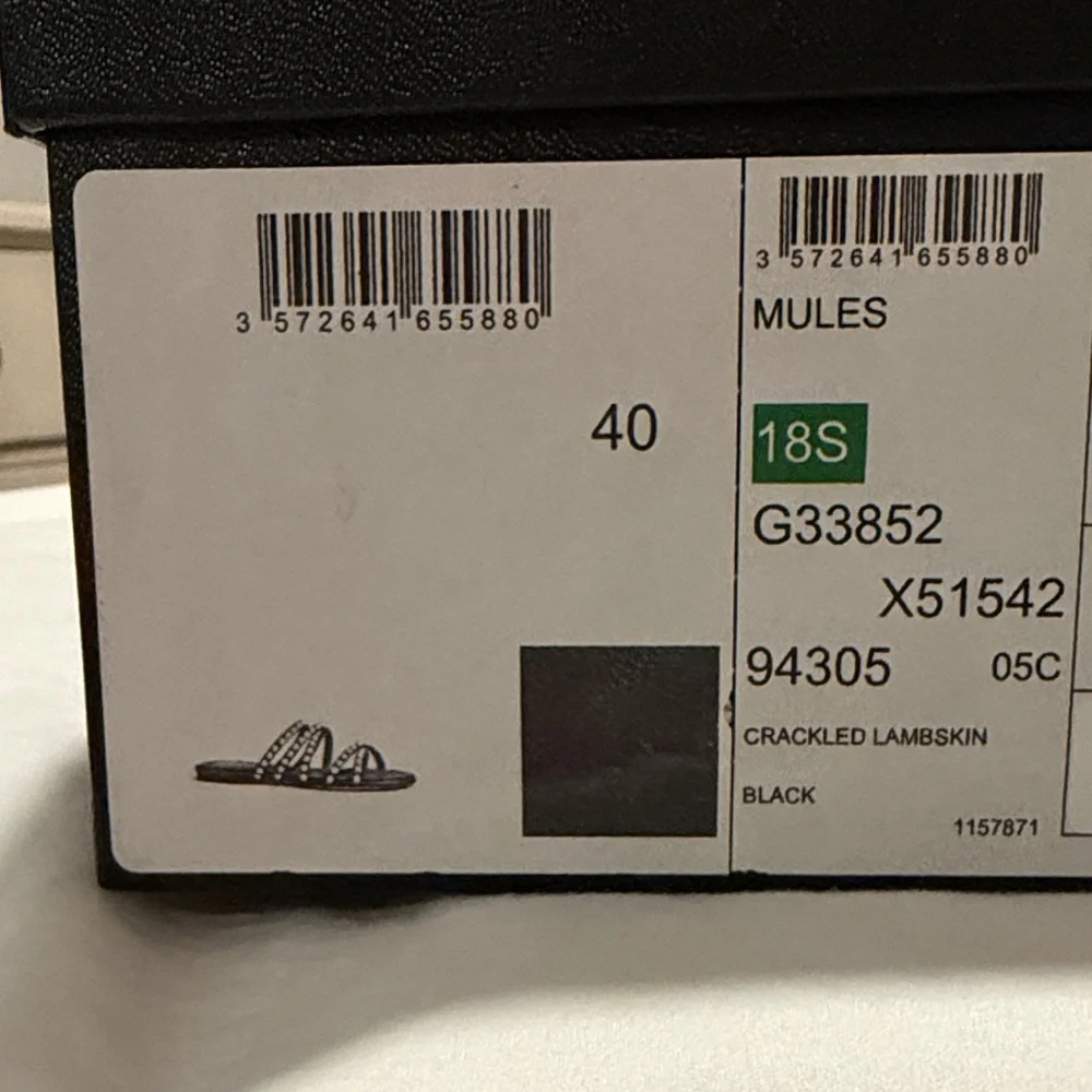 CHANEL Black Lambskin Sandals with Pearl Accents size 40 - Picture 8 of 8